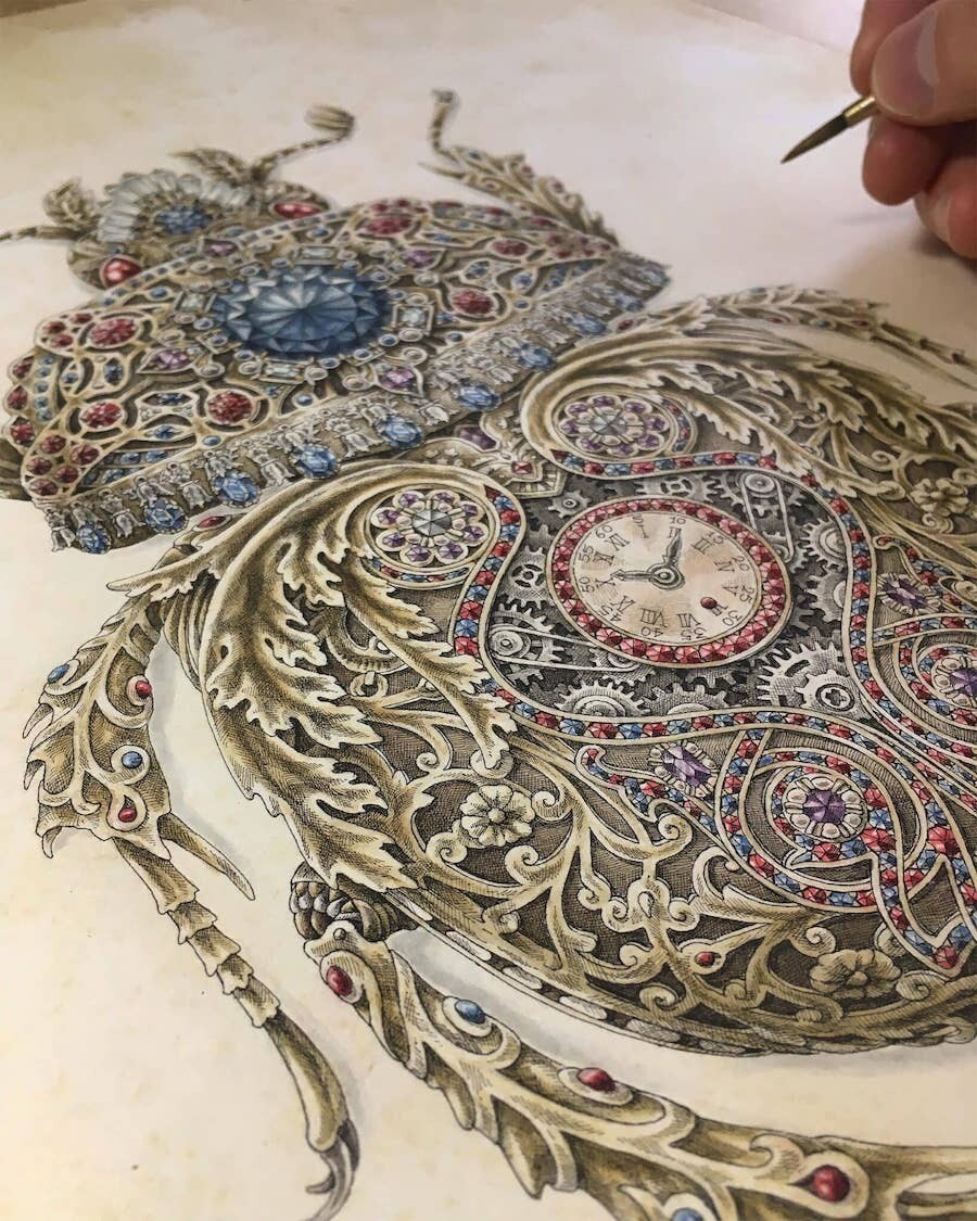 steeven salvat cloak acuarelas metalizadas ilustracion 7