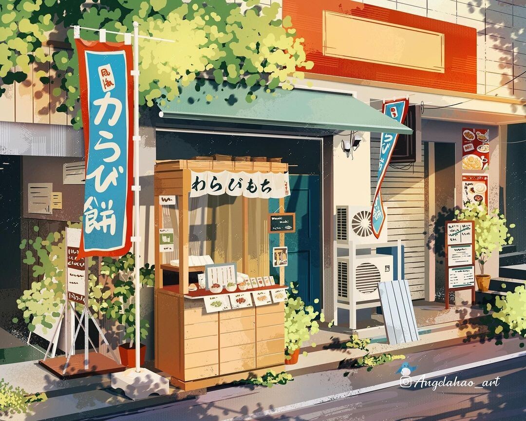 angela hao ilustracion digital japon flores gatos 5