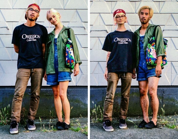 Fotografías de parejas intercambiando su ropa para demostrar que la moda no  entiende de géneros - Cultura Inquieta