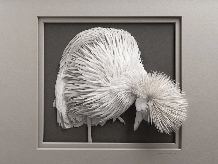 calvin nicholls animales papel artesania escultura 10