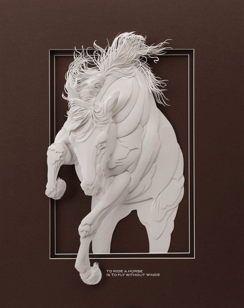 calvin nicholls animales papel artesania escultura 8