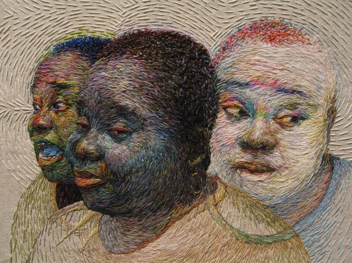 ruth miller retrato tejer lana tejido bordado artista textil 1