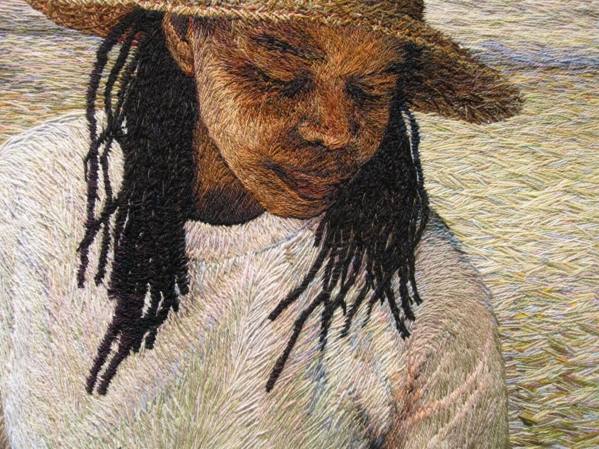 ruth miller retrato tejer lana tejido bordado artista textil 4