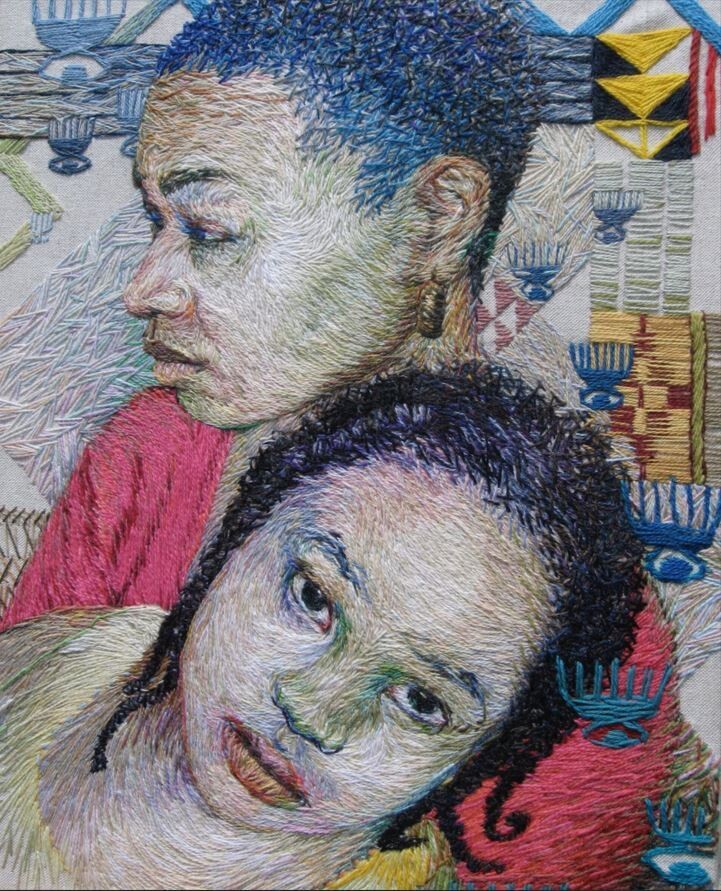 ruth miller retrato tejer lana tejido bordado artista textil 6