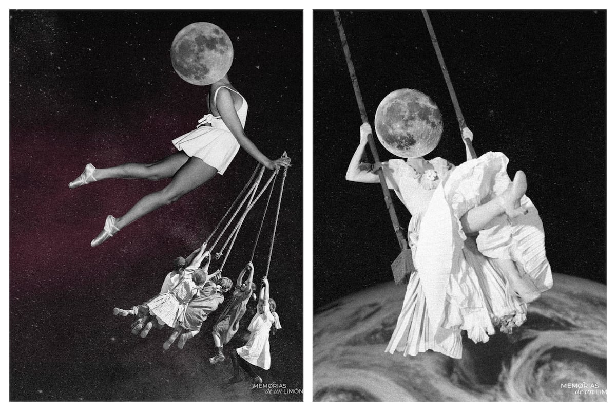 La belleza de la Luna en los collages digitales de 