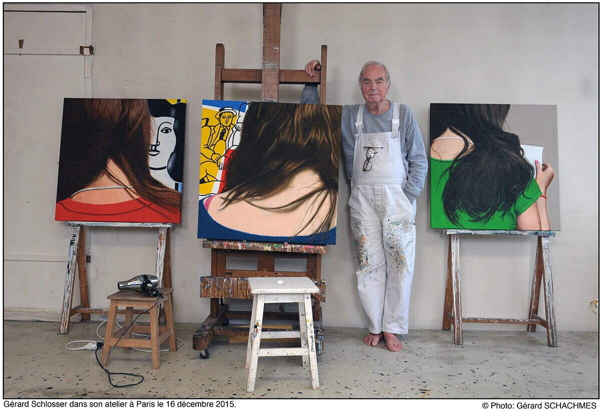 gerard schlosser pintura voyeur cuadro figuracion color collage fotografia retrato