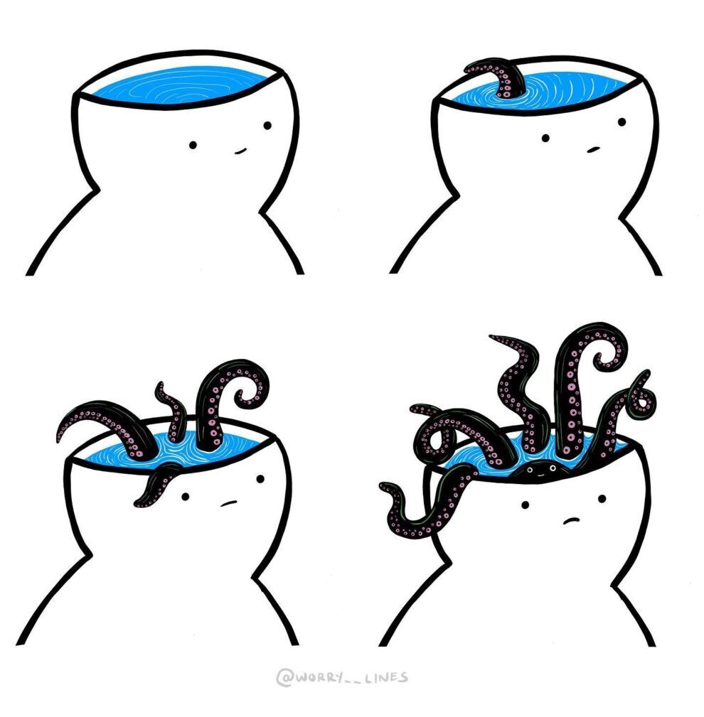 worry lines vineta ilustrador humor amor salud mental instagram 7