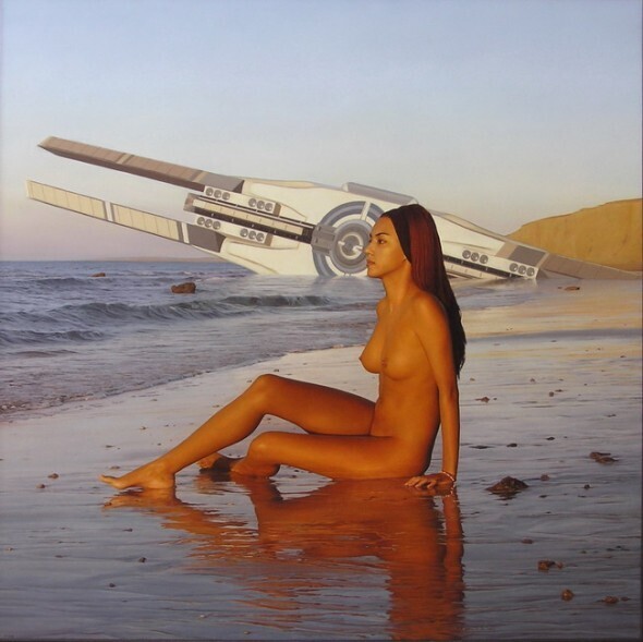 guennadi ulibin ciencia ficcion hiperrealismo distopia futurismo cyberpunk pintura portada atardecer