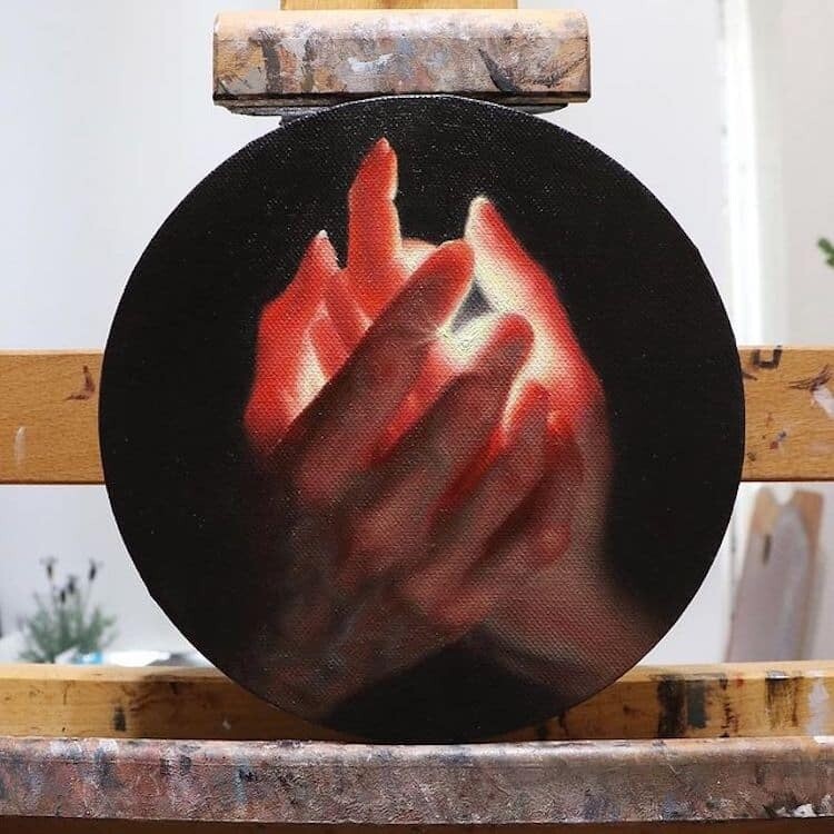 zarina situmorang artista cuadros pintora luz manos obra lenguaje no verbal 6