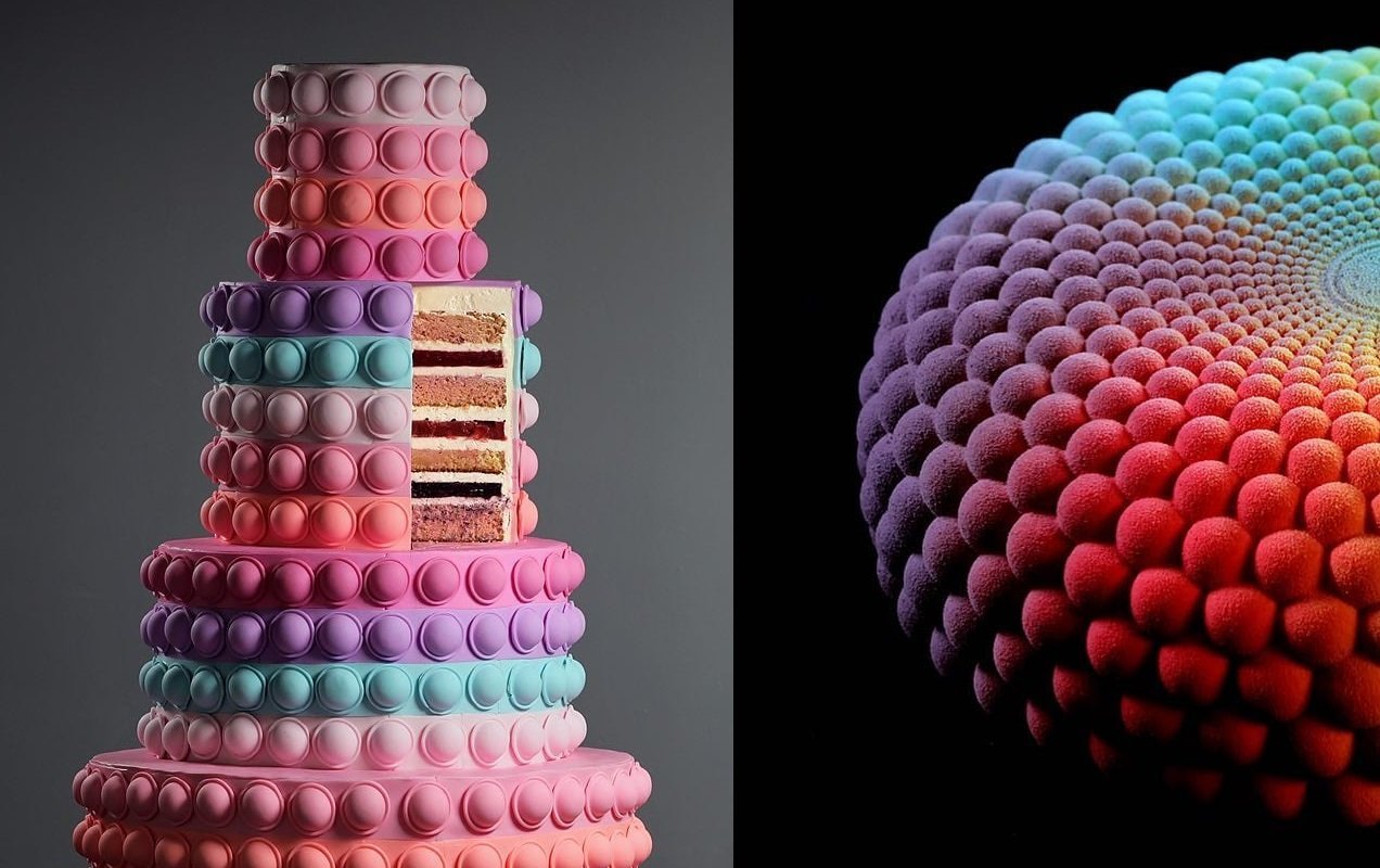 Geometrías impecables y precisas dan forma a las increíbles tartas de Dinara Kasko