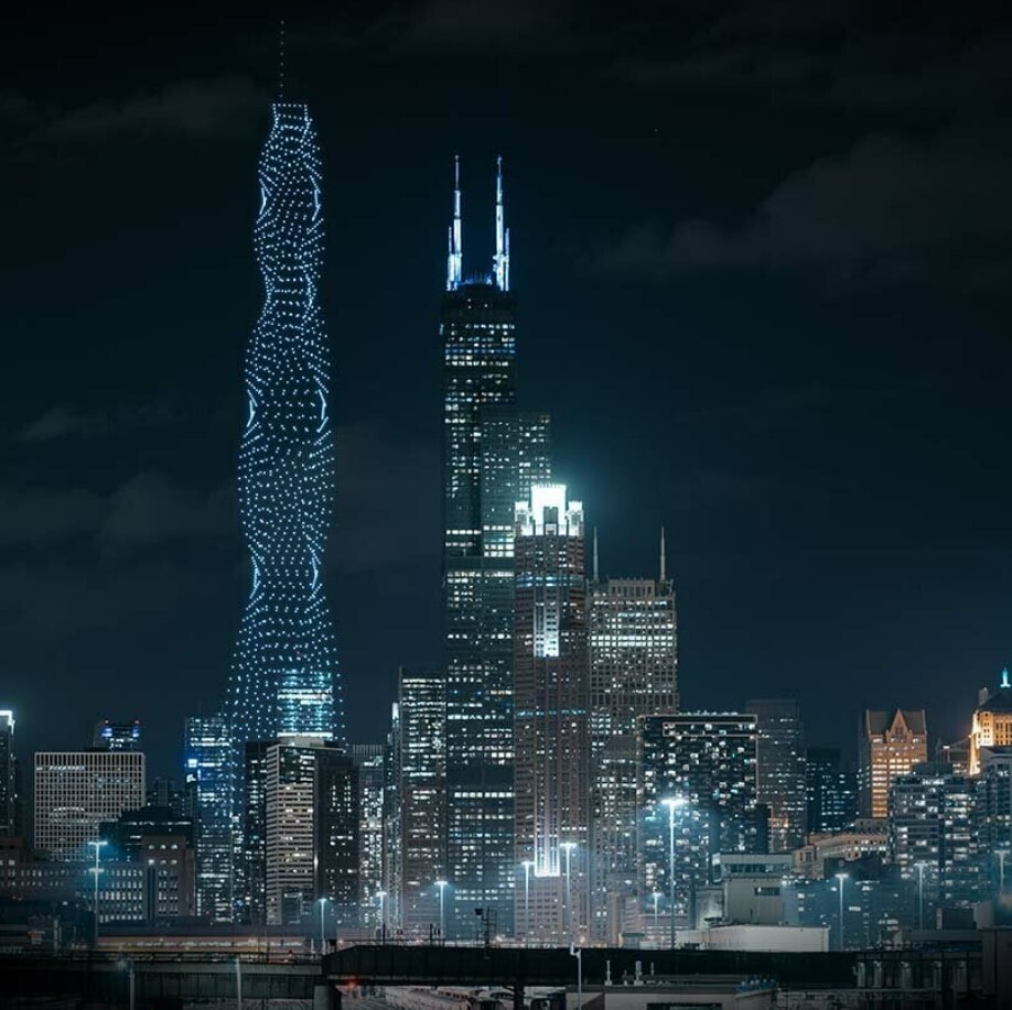 drift arquitectura futuro drones noche luces coliseo sagrada familia 2