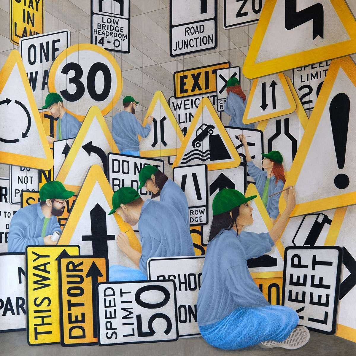 lucile gauvain ilustracion cadena montaje show truman realidad color trabajo equipo le mot juste