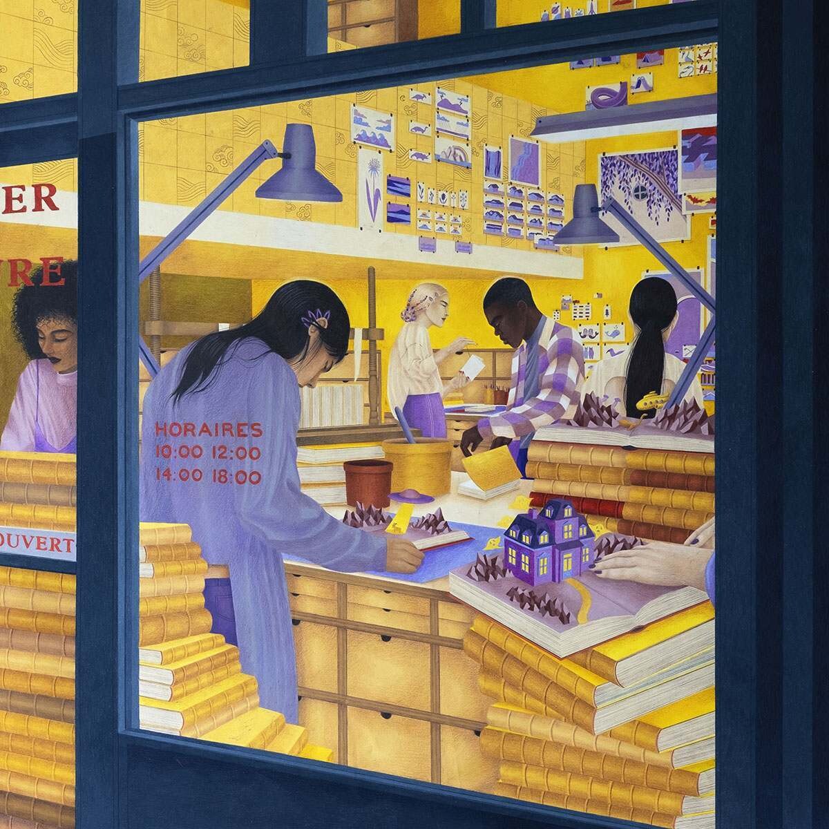 lucile gauvain ilustracion cadena montaje show truman realidad color trabajo equipo les contes du soir