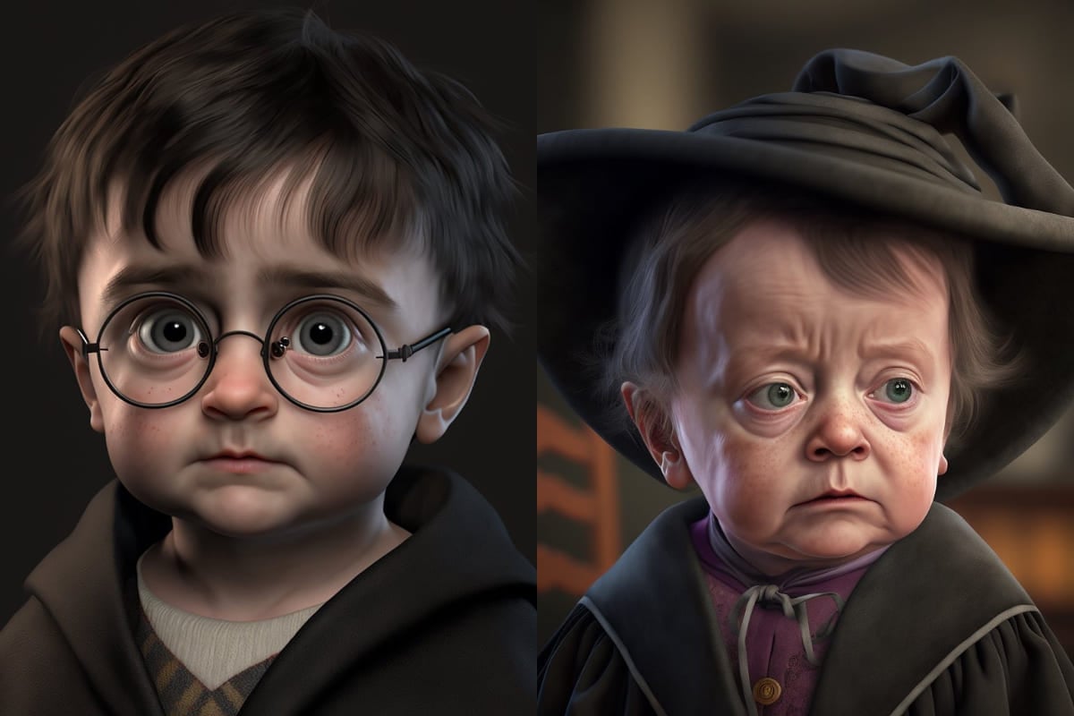 Una Inteligencia Artificial nos presenta a los personajes de Harry Potter de bebés