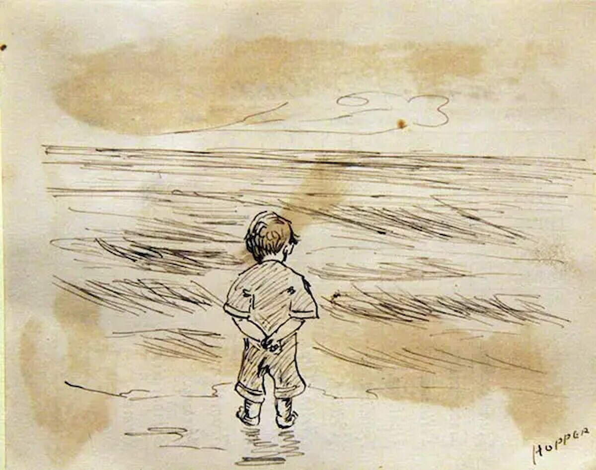 El dibujo que Edward Hopper hizo con 9 años en su cuaderno escolar de calificaciones