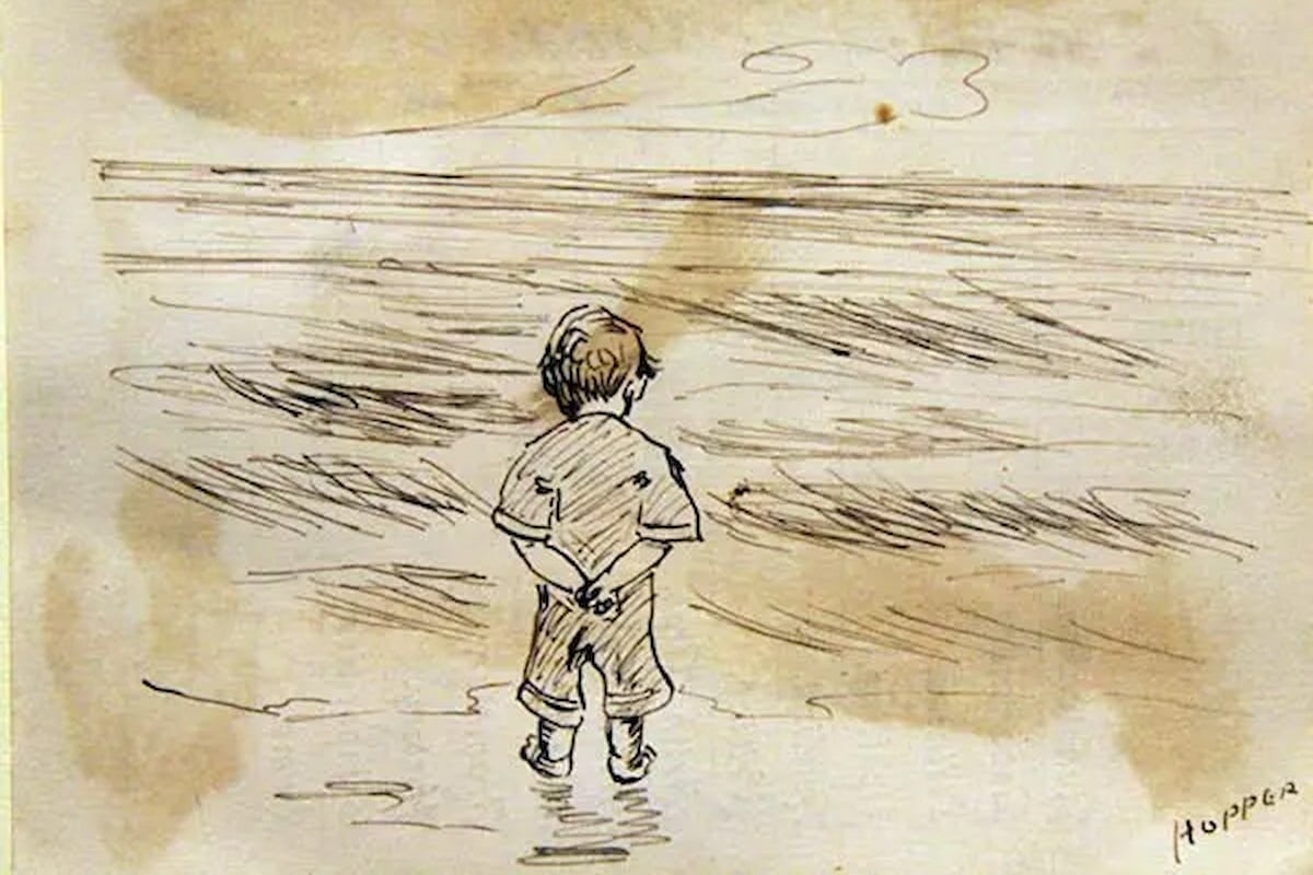 El dibujo que Edward Hopper hizo con 9 años en su cuaderno escolar de calificaciones