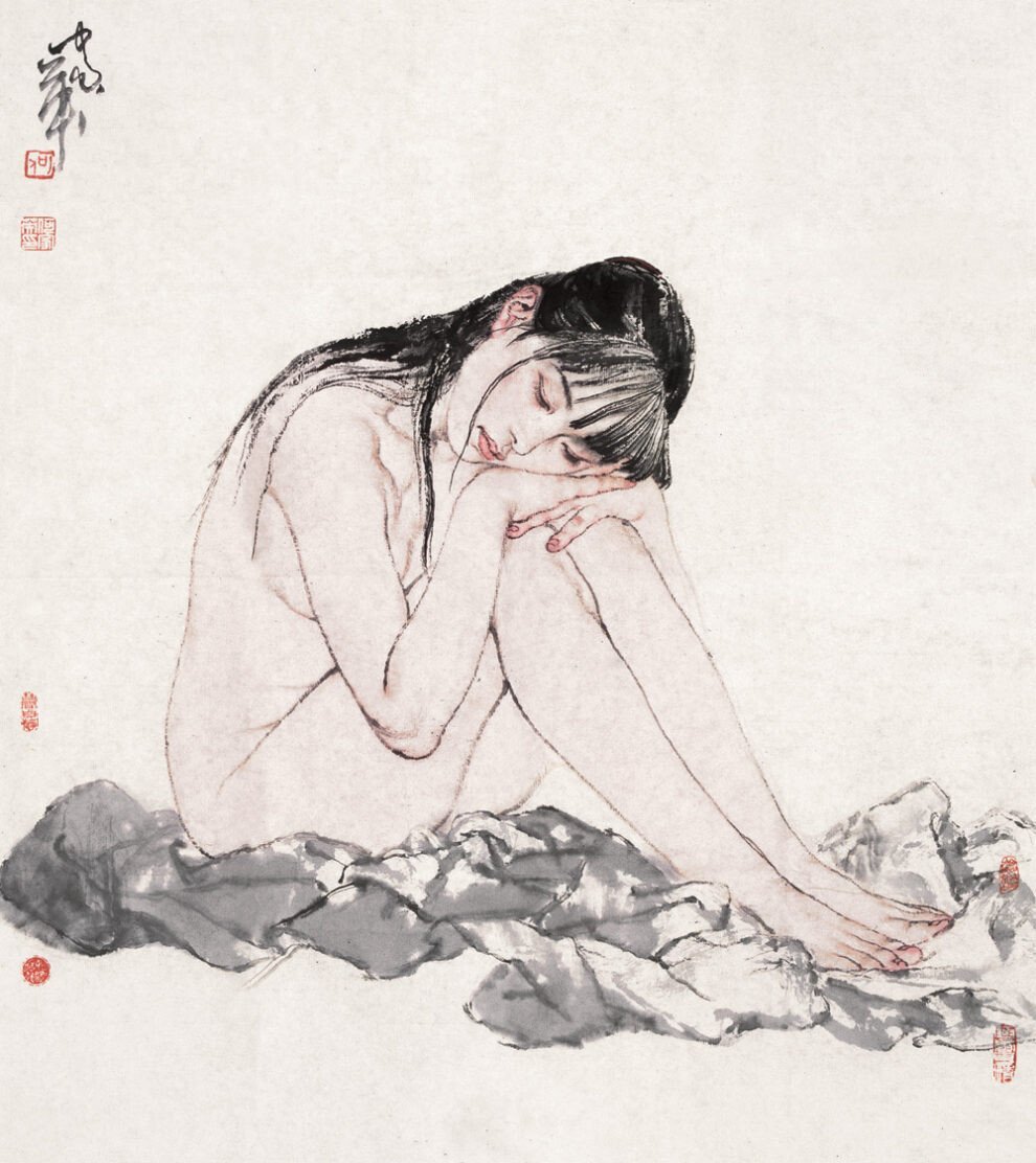 he jiaying erotismo desnudo pintura china gongbi 10