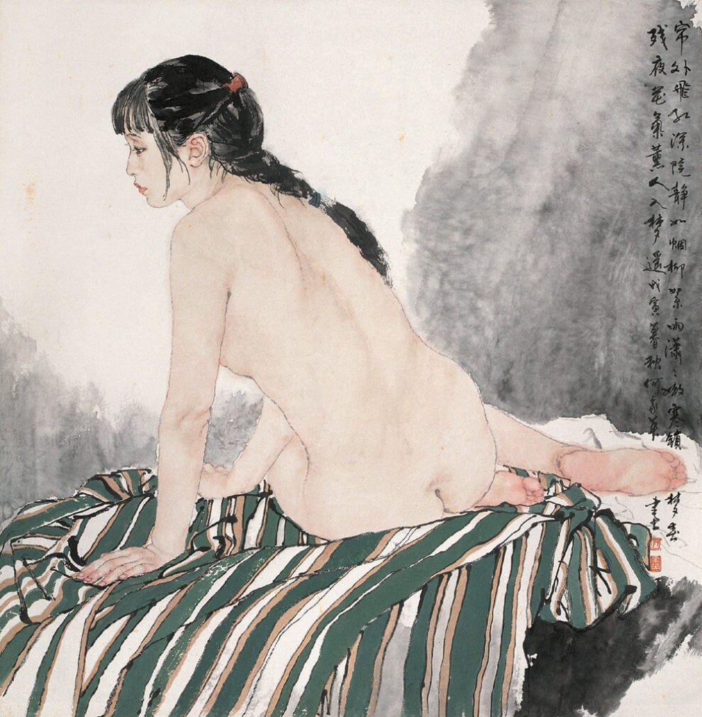 he jiaying erotismo desnudo pintura china gongbi 12