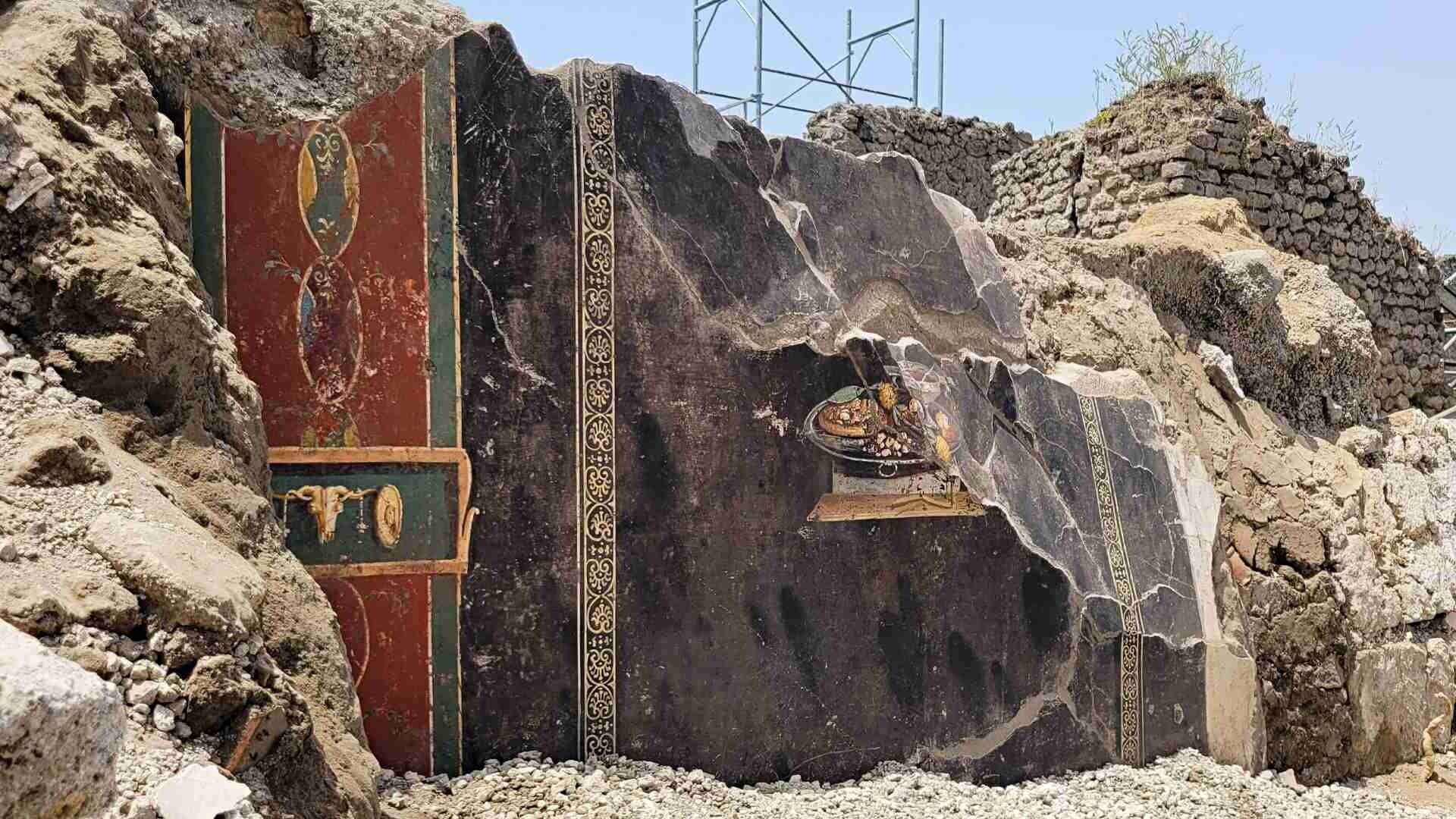 pizza pompeya fresco 2000 anos antiguedad pintura 1