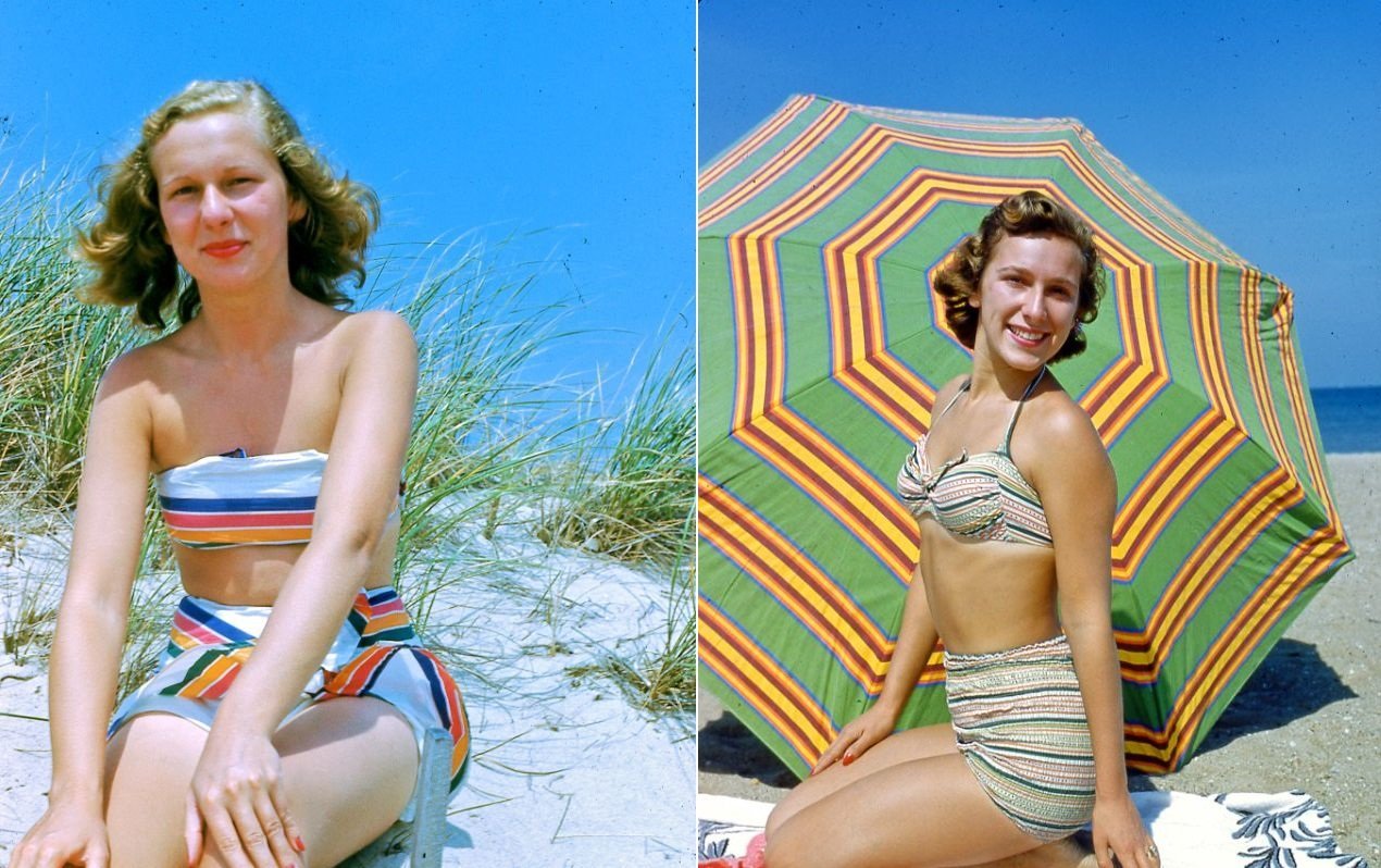 Como "pin-ups" al sol, así fueron las ideales bañistas de los años 40