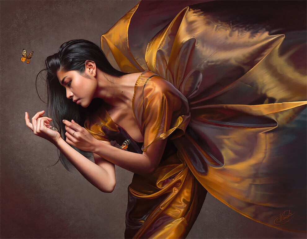 Christiane Vleugels pintura hiperrealista fantasía