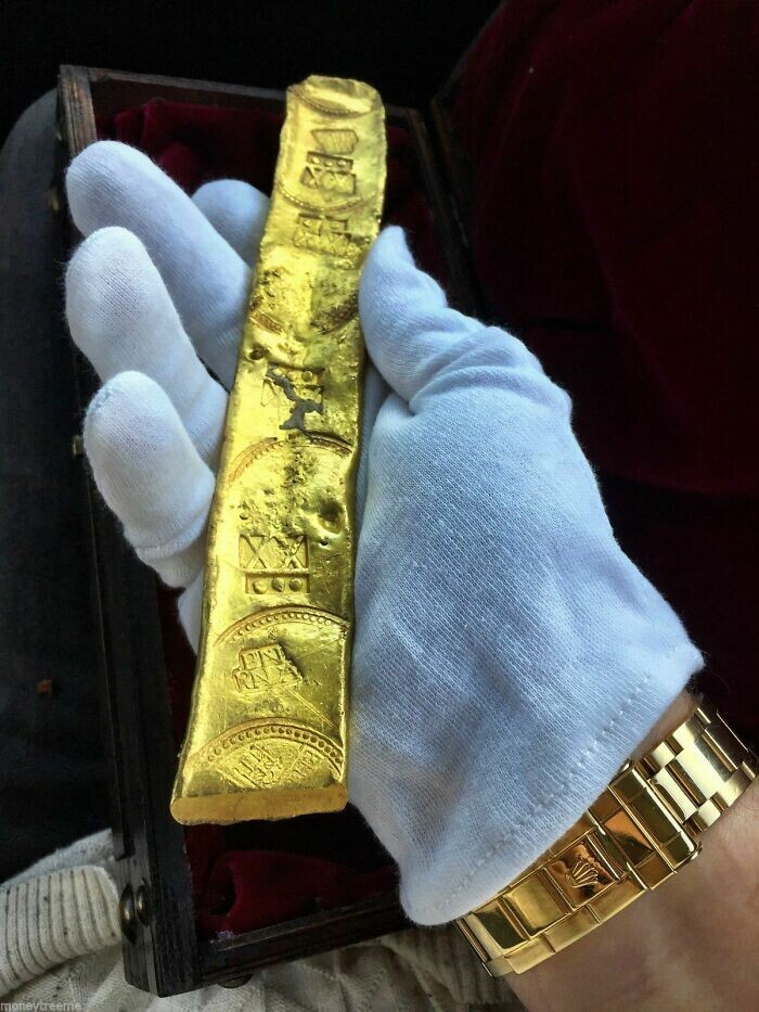 Curiosos descubrimientos arqueológicos. Lingote de oro recuperado del barco español “Atocha” que se hundió en 1622