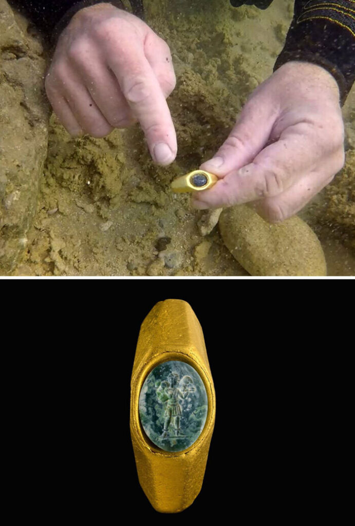 Curiosos descubrimientos arqueológicos. Un anillo de oro del “Buen Pastor” de la época romana con 1.700 años de antigüedad