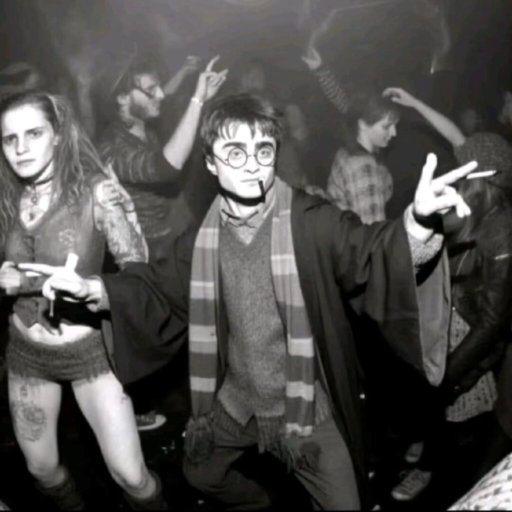 Harry Potter se va de ‘rave’ imágenes creadas con Inteligencia Artificial.