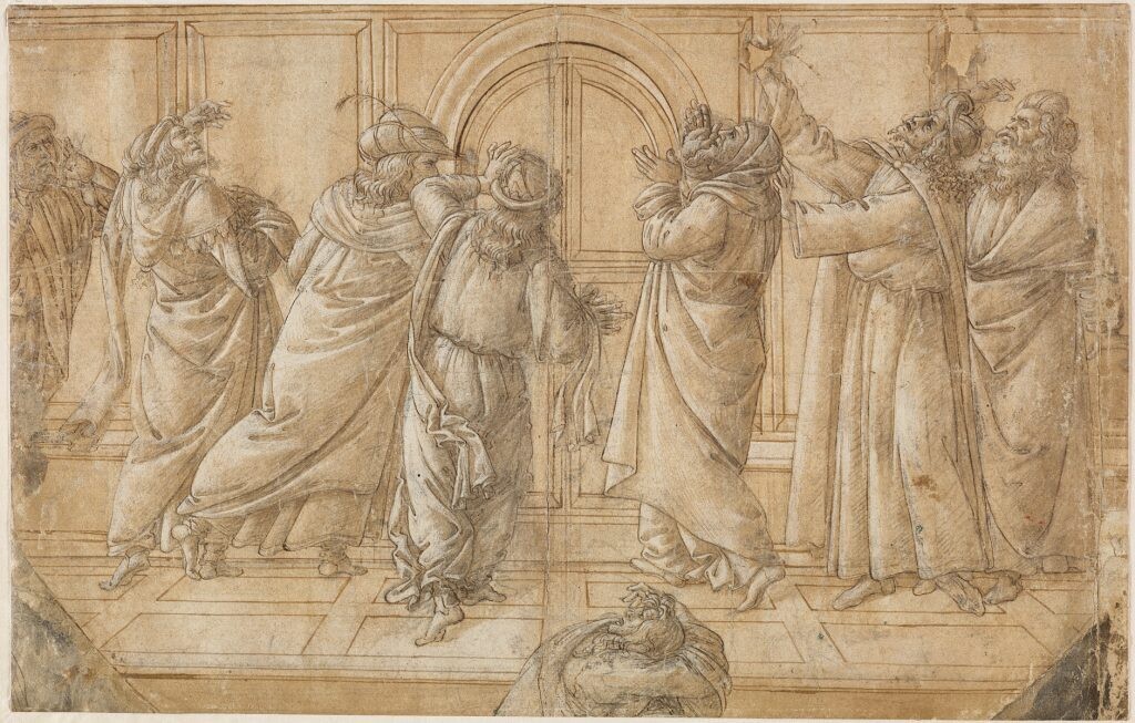 Sandro Botticelli, El pueblo devoto de Jerusalén en Pentecostés