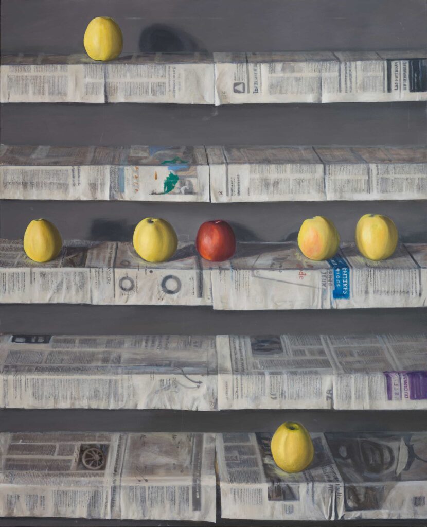 Manzana roja (2020), Javier Sánchez Bellver. Lapislázuli Gallery.