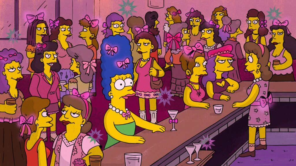 Referencia al estilo coquette en la serie de animación Los Simpson.