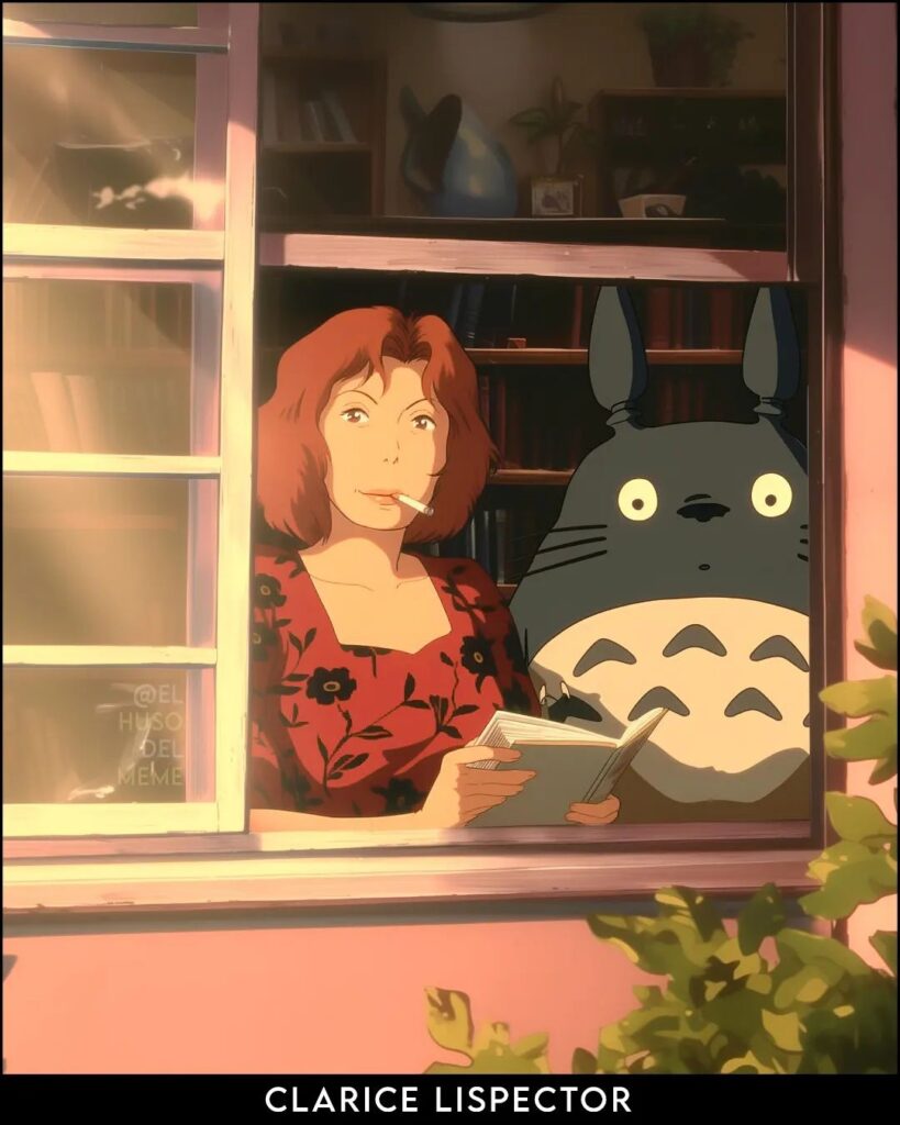 Clarice Lispector como personaje Ghibli