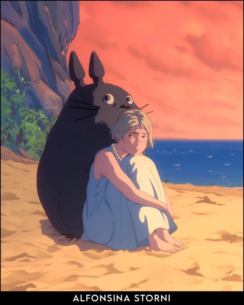 Alfonsina Storni como personaje Ghibli