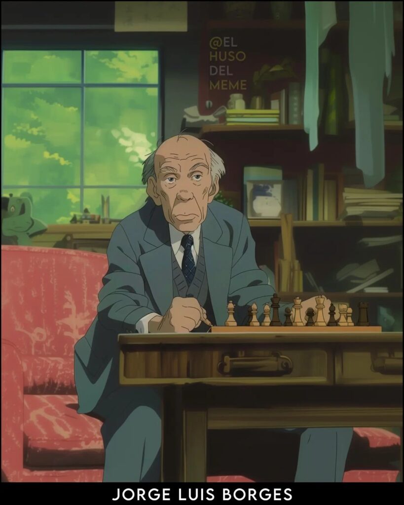 José Luis Borges como personaje Ghibli