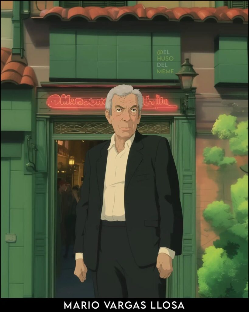 Mario Vargas Llosa como personaje Ghibli