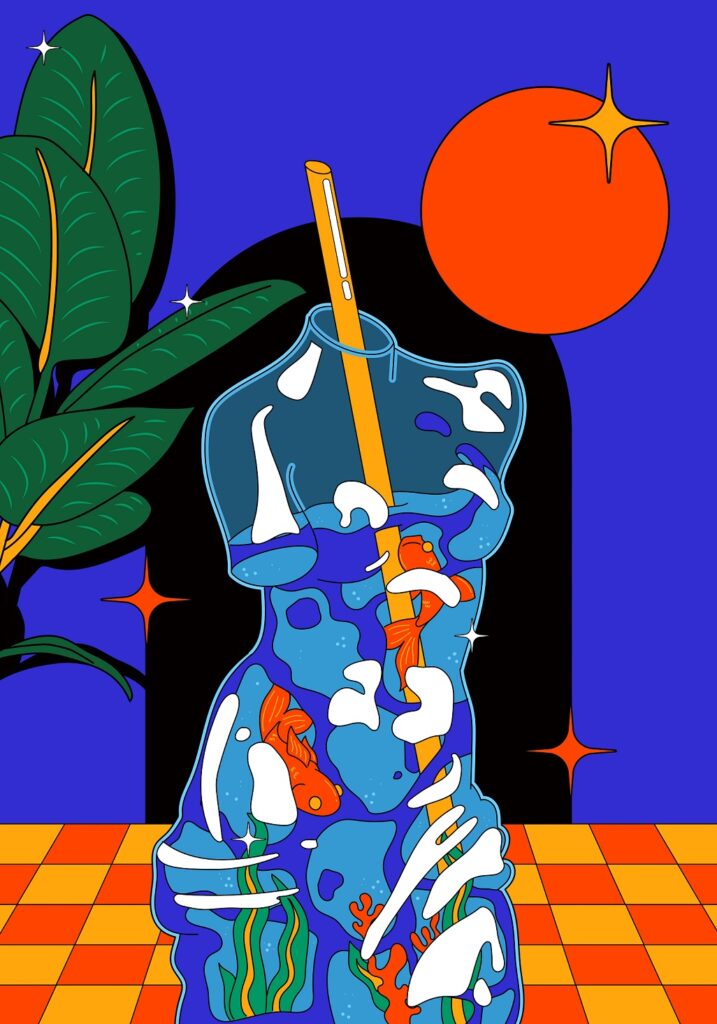 Obra de Loreto Manzanera. Un bodegón hecho con arte digital