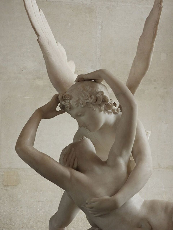 Mitología Grecia leyenda escultura de eros y psique eros psique. Psique reanimada por el beso del amor. Escultura de Antonio Canova (1793)