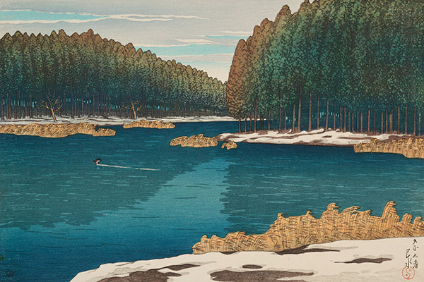 Remaining Snow at Inokashira, de la serie Twelve Subjects of Tokyo, 1920. © Hasui Kawase