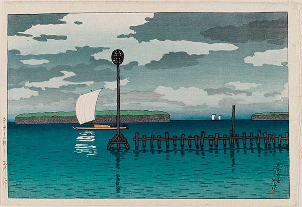 The Bay off Shinagawa (Shinagawa oki), de la serie Twelve Subjects of Tokyo, 1920. © Hasui Kawase