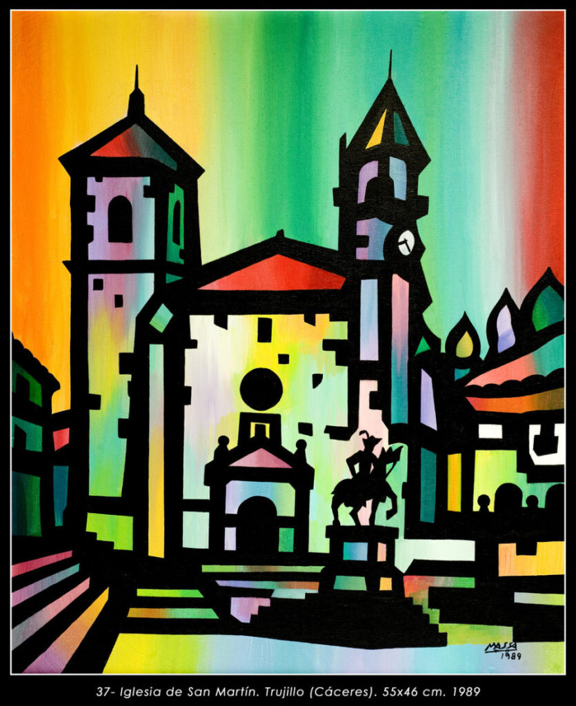 Serie Extremadura, Trujillo (Cáceres), Acrílico s/lienzo, 1989. Obra de José Massa Solís