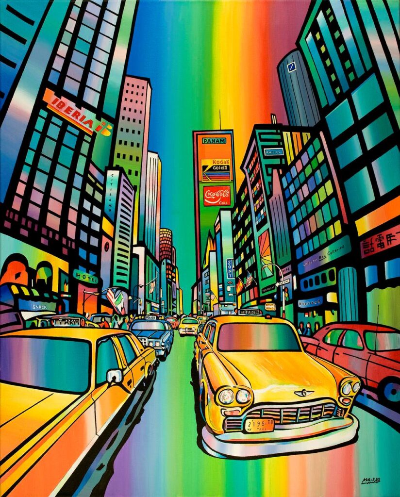 La Quinta Avenida, Acrílico s/lienzo, 1991. Obra de José Massa Solís