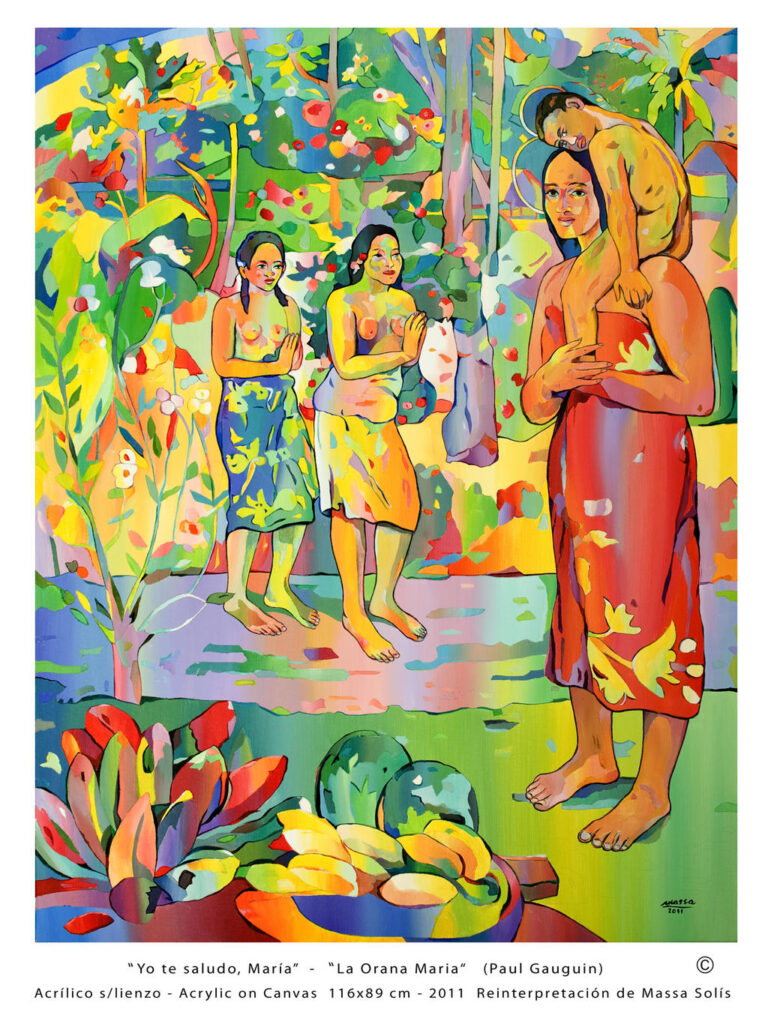 Yo te saludo María, Acrílico s/lienzo, 2011..Obra de José Massa Solís