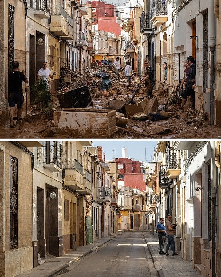 Antes y después de la DANA en Valencia, fotografía de David Ramos