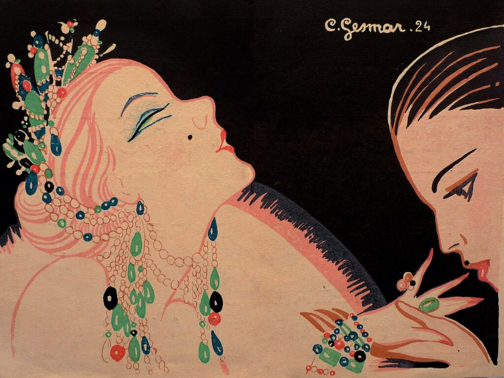 Théâtre de Paris l'école des cocottes ilustración Gesmar 1924
