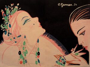 Théâtre de Paris l'école des cocottes ilustración Gesmar 1924